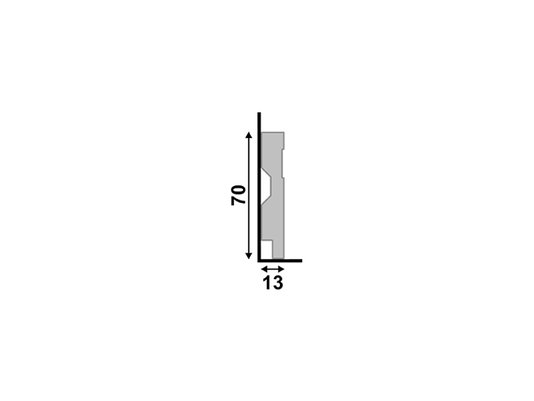 Rodapé Santa Luzia de Poliestireno LEV72 70x13 mm Branco-2,40mts