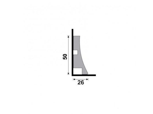 Rodapé Santa Luzia de Poliestireno Moderna 441 5cm Branco-2,40mts