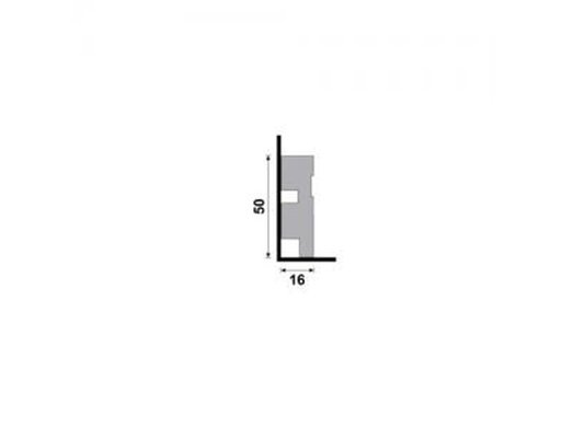 Rodapé Santa Luzia de Poliestireno Moderna 455 50x16mm Branco-2,40mts