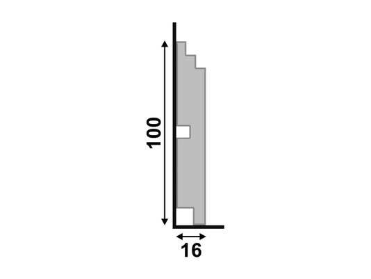 Rodapé Santa Luzia Poliestireno Moderna 464 10cm Branco-2,40m
