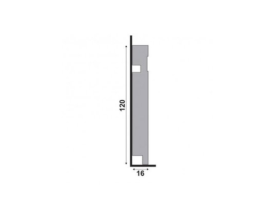 Rodapé Santa Luzia Poliestireno Moderna 493 120X16mm Branco-2,40mts