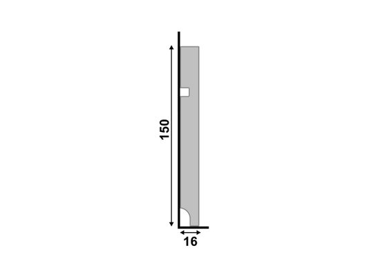Rodapé Santa Luzia Poliestireno Moderna 496 150X16mm Branco-2,40mts
