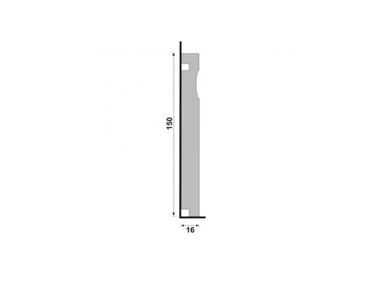 Rodapé Santa Luzia Poliestireno Moderna 515 150X16mm Branco-2,40m