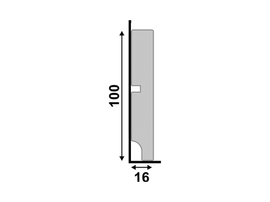 Rodapé Santa Luzia Poliestireno Moderna 547 100x16mm Branco-2,40m