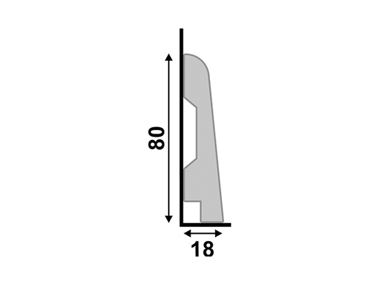 Rodapé Santa Luzia Poliestireno Moderna 565 80x18mm Branco-2,40m