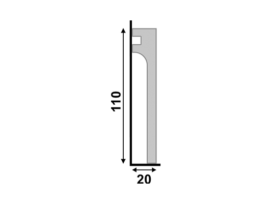 Rodapé Santa Luzia Poliestireno Reforma 548 110x20mm Branco-2,40m
