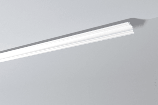 Rodateto de Poliestireno A2 50x50x2000mm Branco Gart- Barra com 2mts