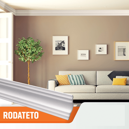 Rodateto Isopor D100 105X105x2000mm Branco- 2mts