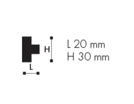 Rodateto Poliestireno T4 20X30x2000mm Branco Gart- 2m