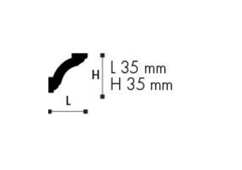 Rodateto Sanca Poliestireno Z1250 35x35x2000mm Branco Gart-2m