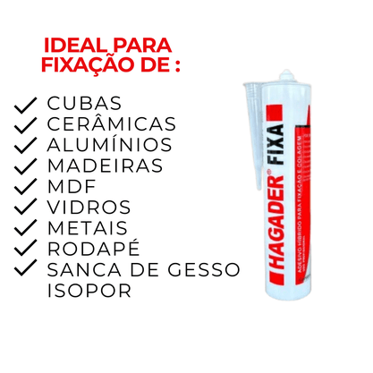 Tubo de Fixa espelho Hagader Branco 400G