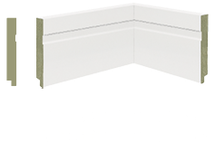 Guarnição/Vista MDF Premium 10cm Branco friso-2,40mts