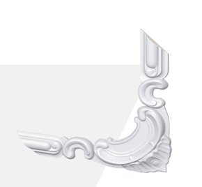 Kit 4 Apliques de Poliestireno Z101 40x20mm Branco Gart