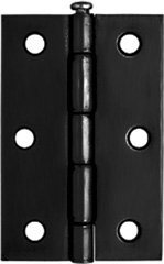 Kit com 3 Dobradiças 76x48mm Preta para Portas