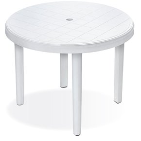 Mesa Plástica Redonda Desmontável 940x710mm Branca