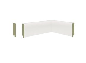 Rodapé de MDF Premium 7cm Branco liso- 2,40mts