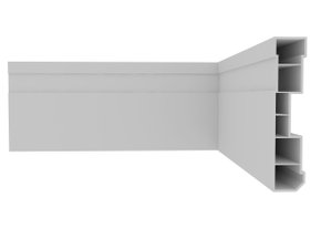 Rodapé de PVC Nobre 70x15mm Cinza -Barra com 2,40m