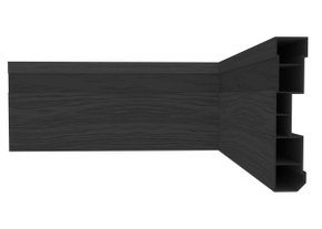 Rodapé de PVC Nobre 70x15mm Preto- Barra com 2,40m