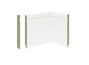 Rodapé MDF Premium 19cm Branco c/ Friso- barra 2,40mts