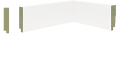 Rodapé MDF Premium 7cm Branco liso-2,40mts