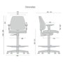 Cadeira Secretaria Pro Stool Tecido Giratória com Base Caixa Fixa Polai Preta Com Regulagem de Altura e Aro- Cavaletti