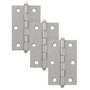 Kit com 3 Dobradiças 89x57mm Zincada para Portas