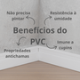 Rodapé Branco PVC com um friso 7cm Altura - Barra de 2m