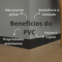 Rodapé Preto PVC com um friso 10cm Altura - Barra de 2m